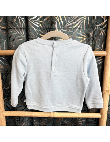 Pull OBAïBI bleu oiseaux 12mois