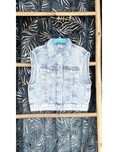 Veste jean sans manche