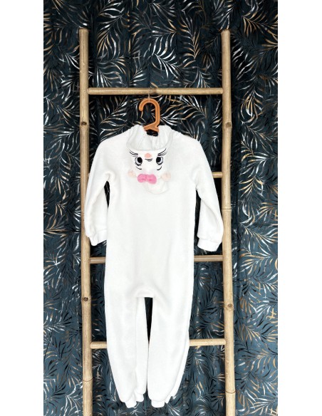 Surpyjama en polaire douce, brodé chat