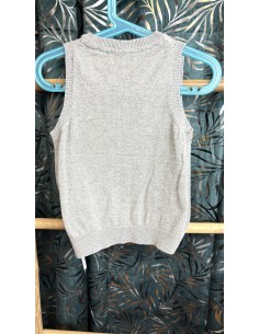 Pull sans manche gris