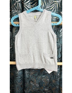 Pull sans manche gris 2